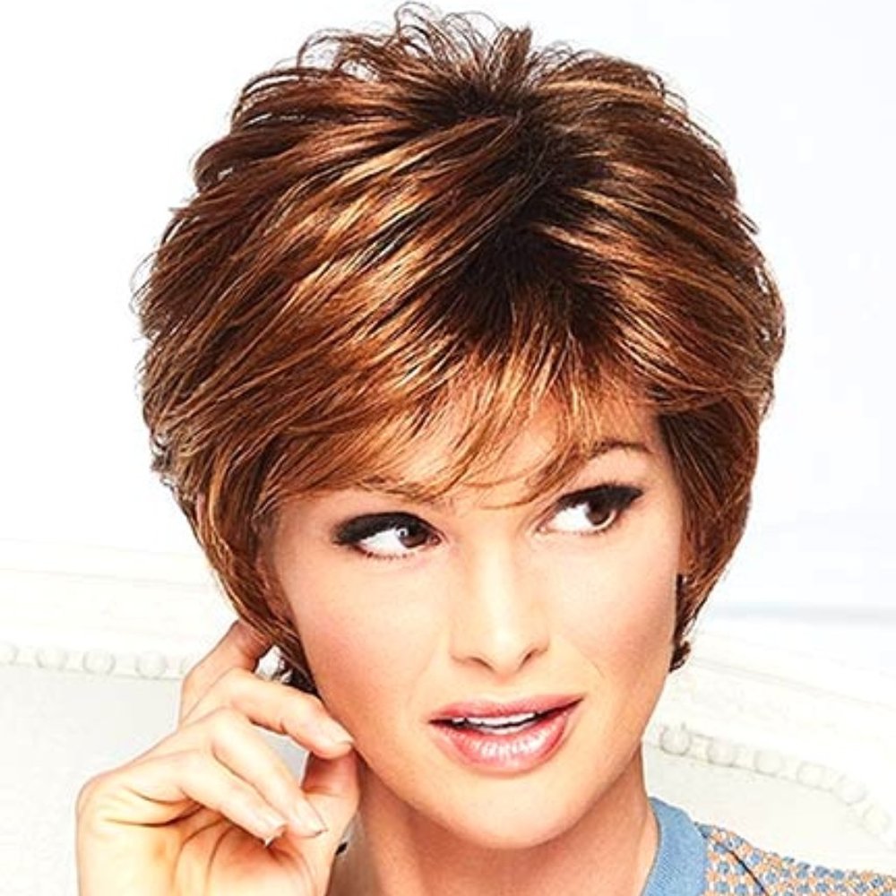 Gabor Red Layered Wig with Feathered Texture